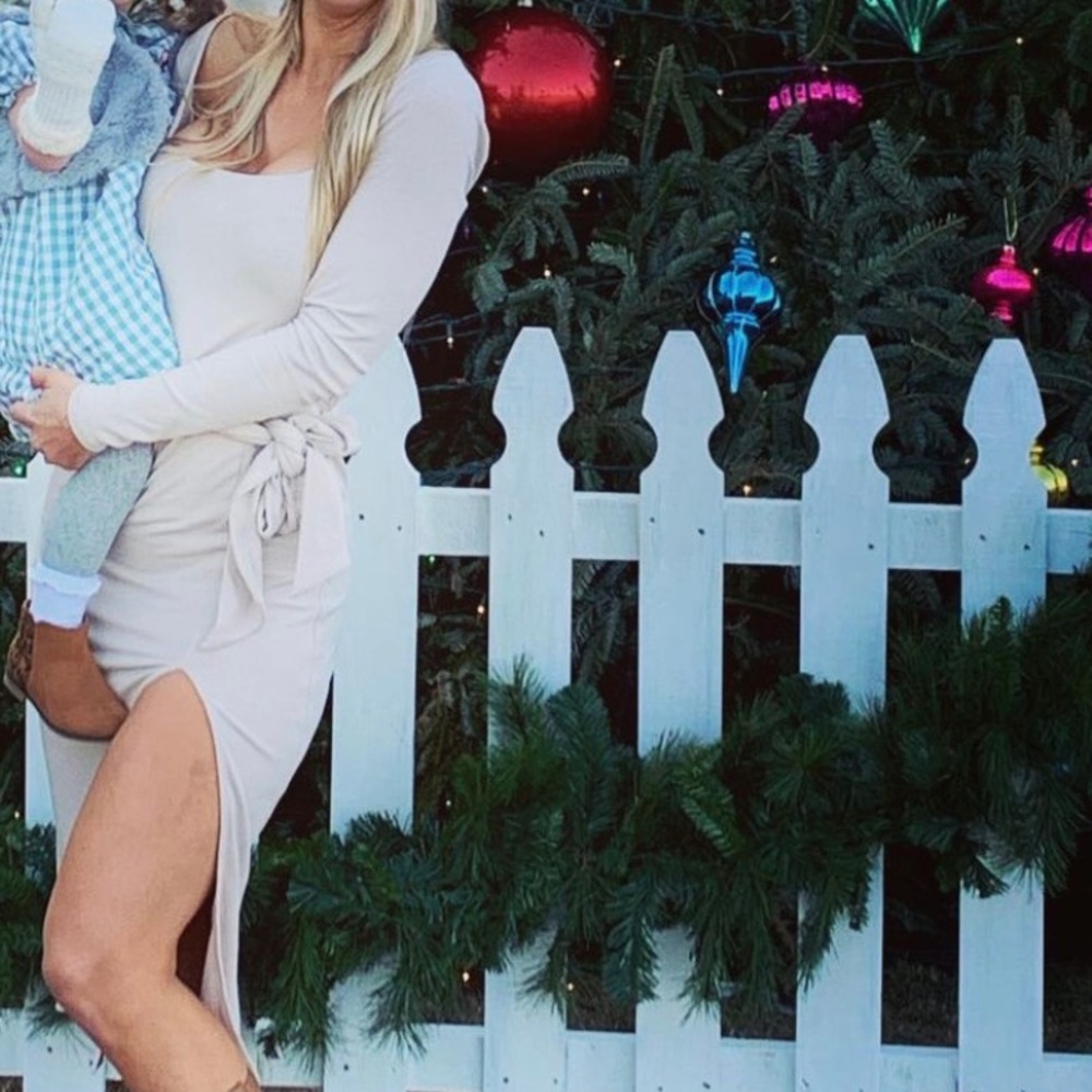 Tan sweater dress